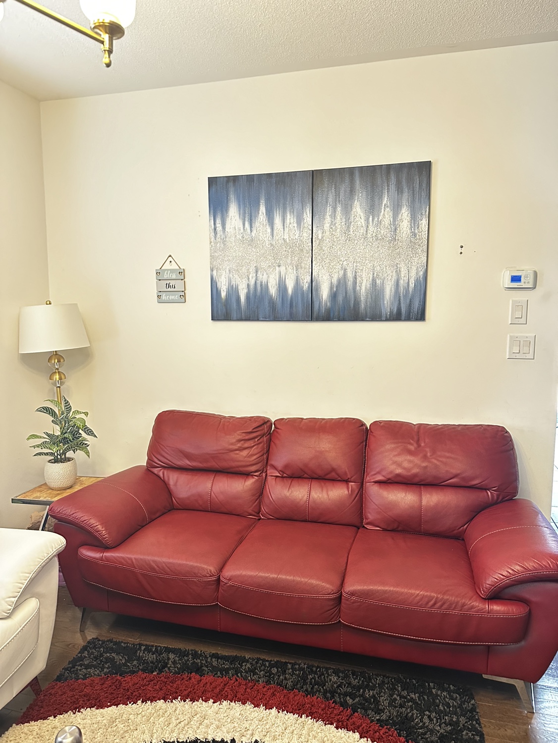 Red Leather Sofa - photo 3
