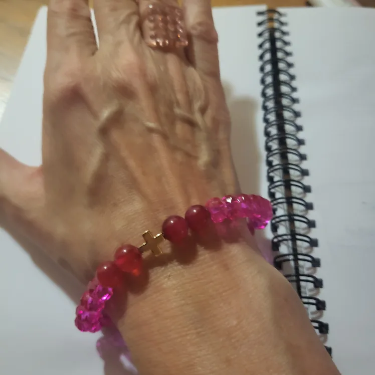 Pink Rhinestone  Ring & Pink Beaded Bracelet  #freecycle image indicator(5)