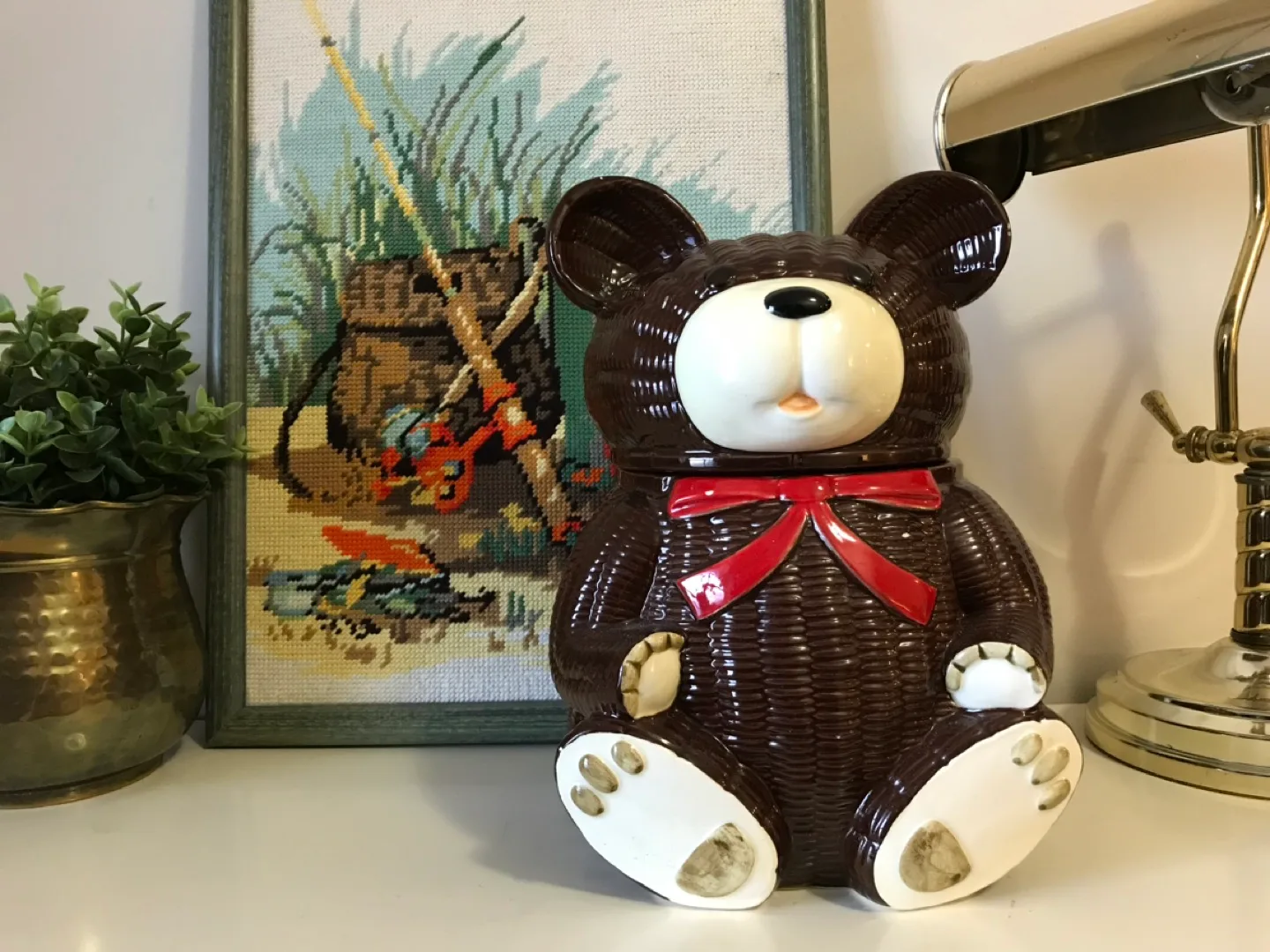 #freecycle Otagiri ceramic teddy bear cookie jar thumbnail