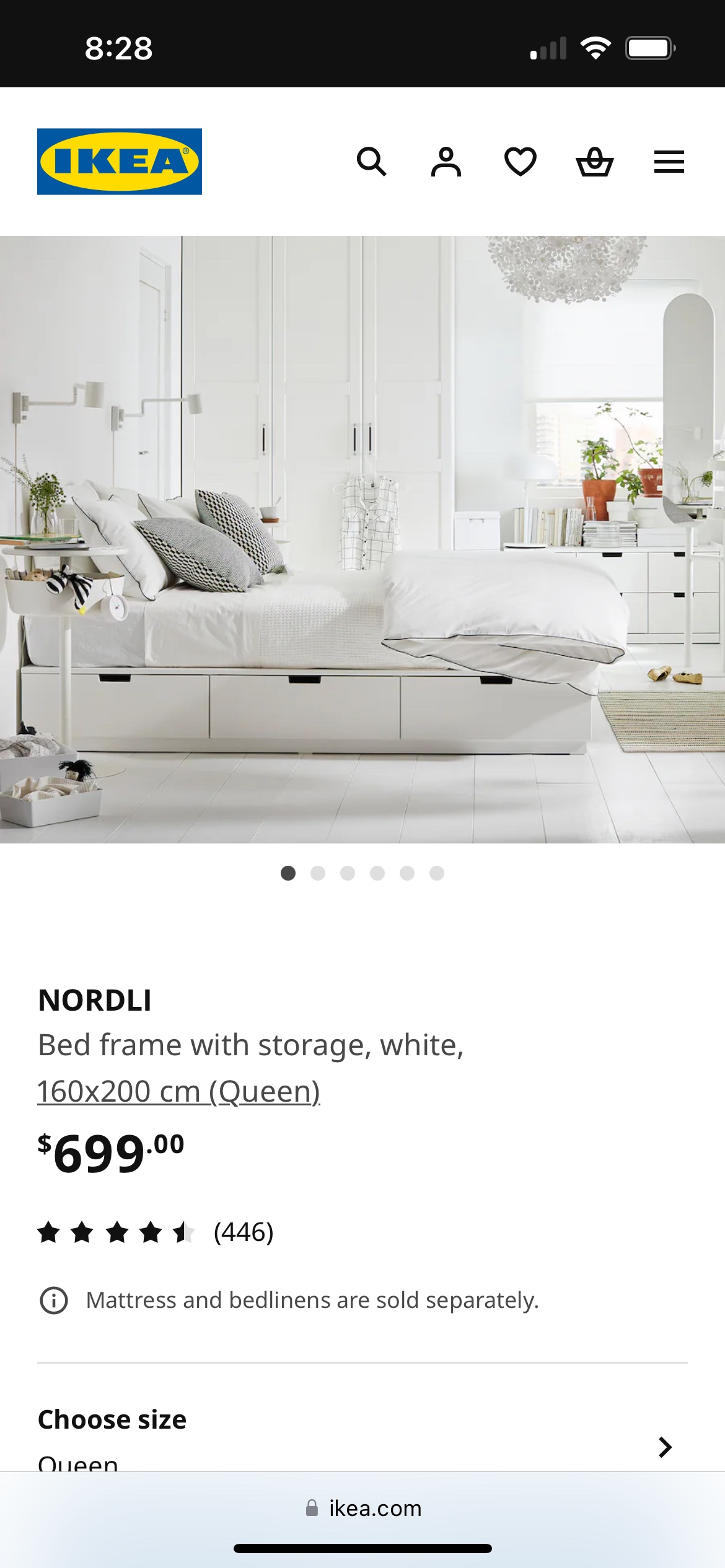 IKEA NORDLI Queen Bed Frame with Storage