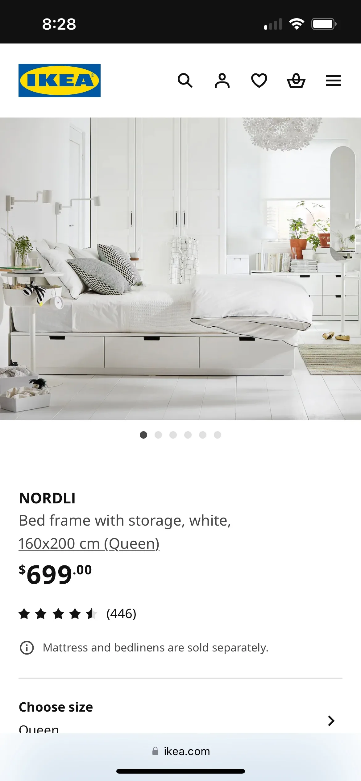 IKEA NORDLI Queen Bed Frame with Storage thumbnail
