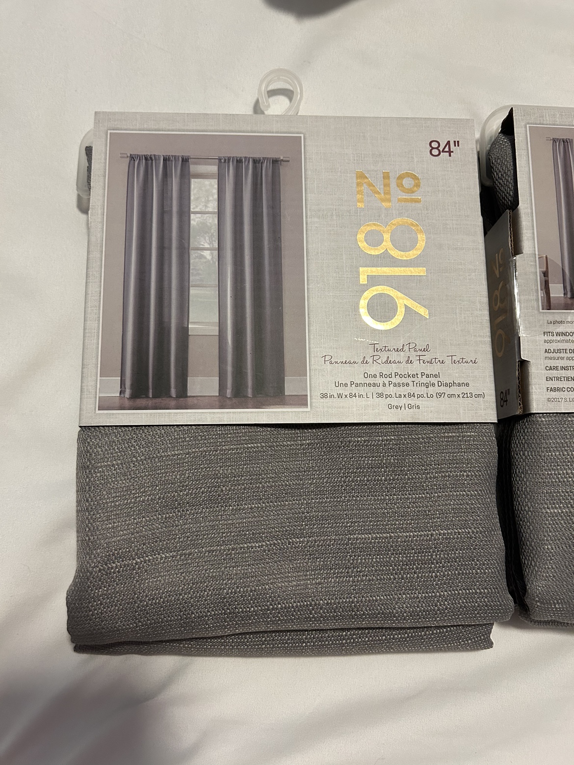 Grey Textured Curtain Panels - 84" - photo 3