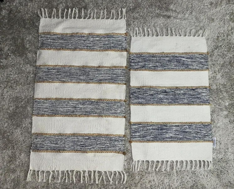 Set of two hand crafted woven rugs thumbnail
