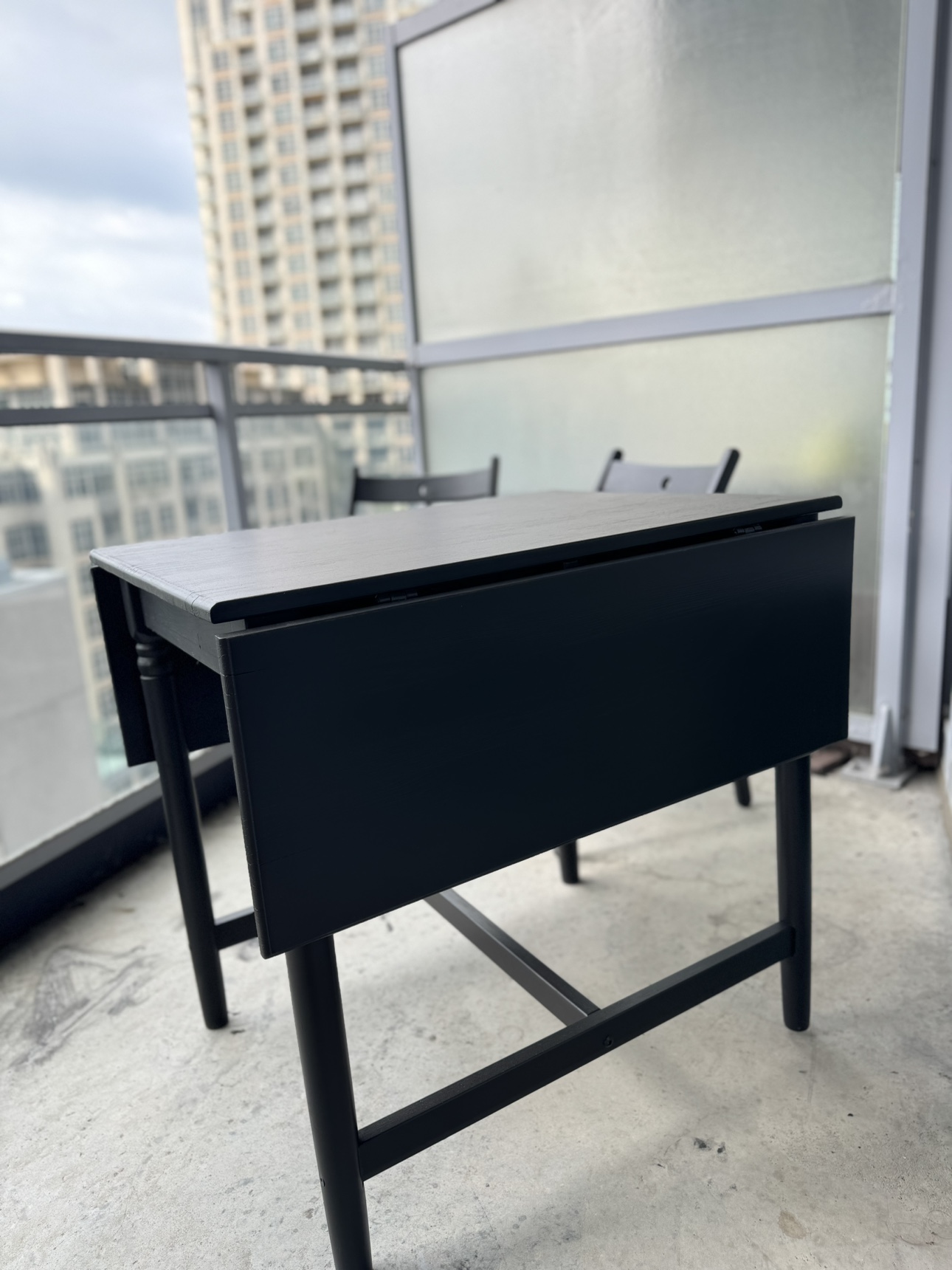 Black Drop Leaf Table with Chairs - photo 3