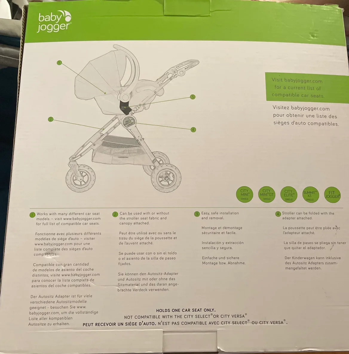 Baby Jogger Single Seat Car Seat Adapter image indicator(2)