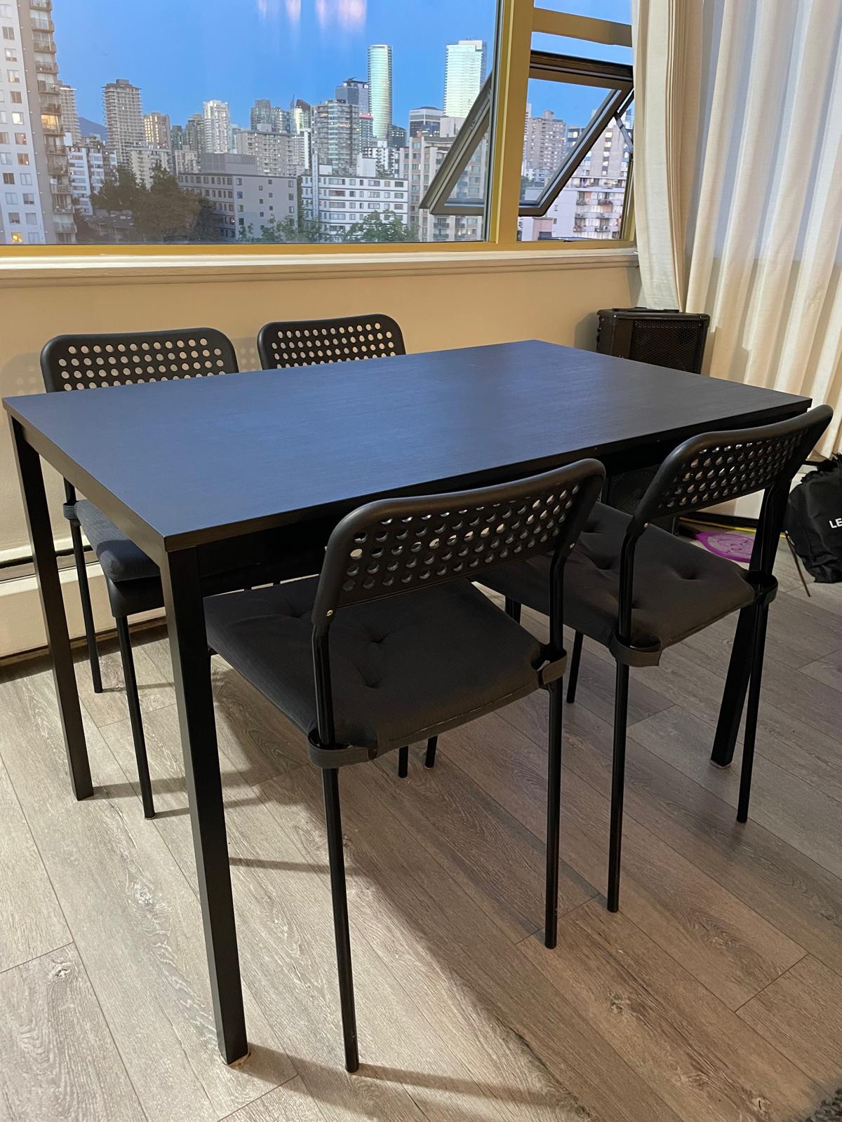 Black Dining Table and Chairs