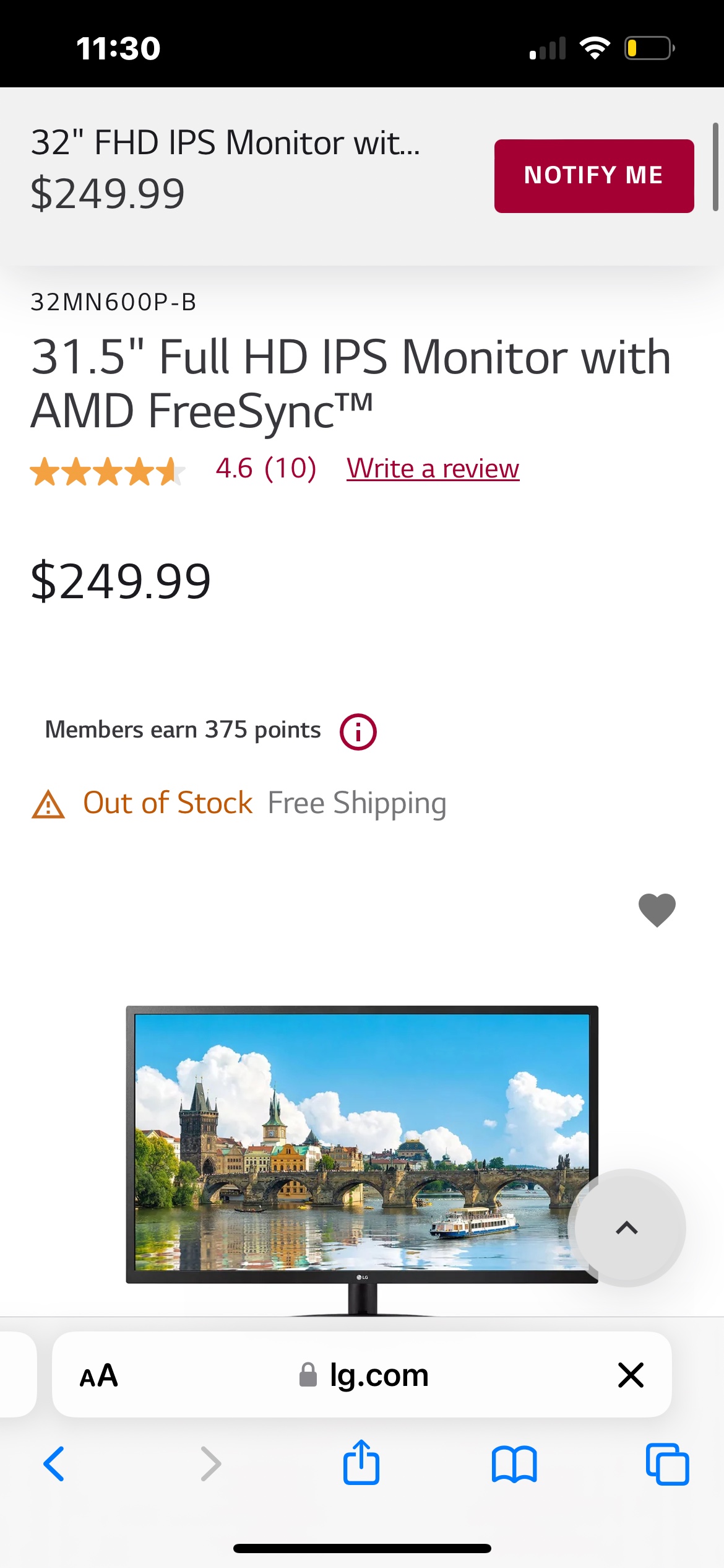 32MN600P-B 31.5" Full HD IPS Monitor with AMD FreeSync™