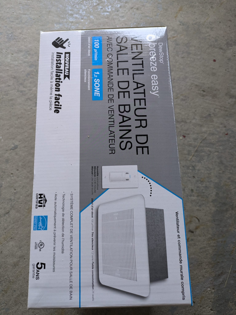 DewStop Breeze Easy Bathroom Fan -Move out brand new