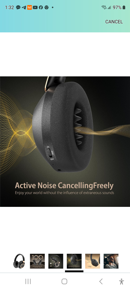 Brand new Active Noise Cancelling Headphones 100mh. - photo 5