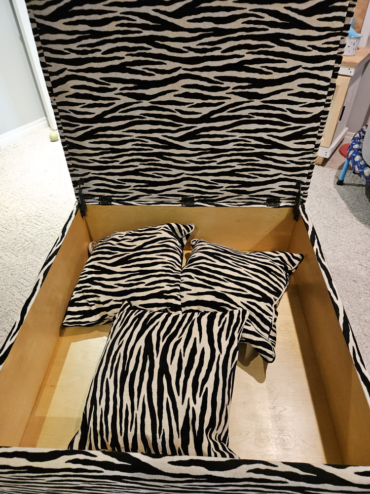 Zebra Print Storage Ottoman
