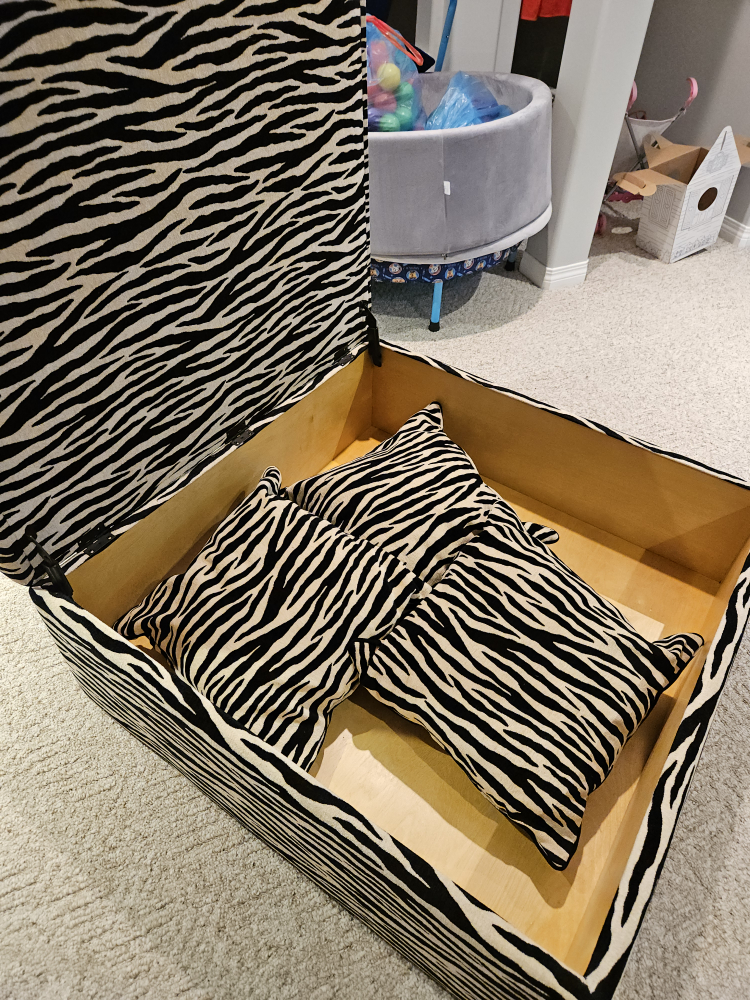 Zebra Print Storage Ottoman - photo 2