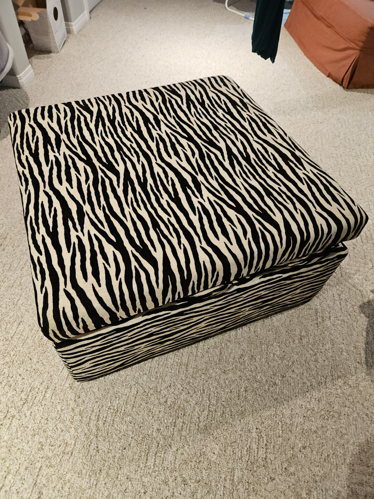 Zebra Print Storage Ottoman - photo 3