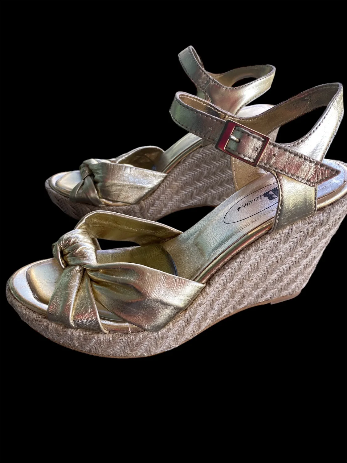 Gold Espadrille Wedges by Browns image indicator(3)