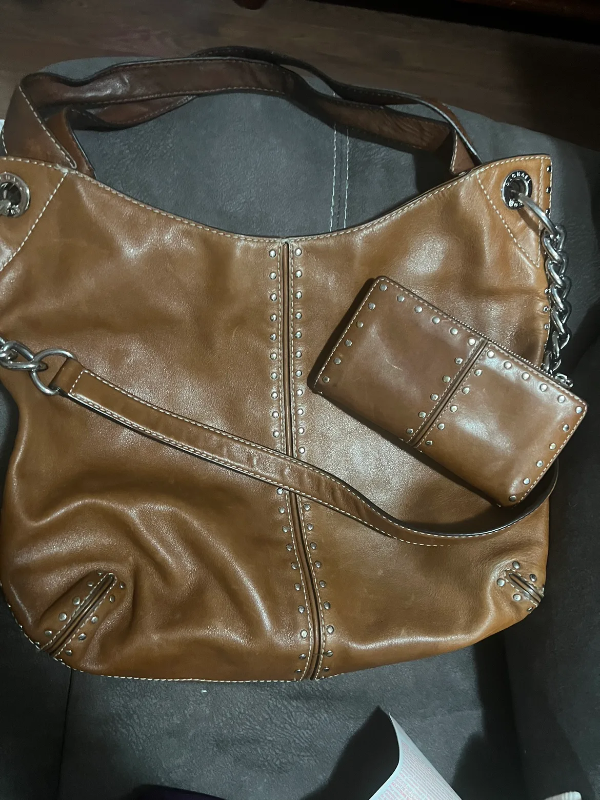 Brown Leather Michael Kors Purse thumbnail