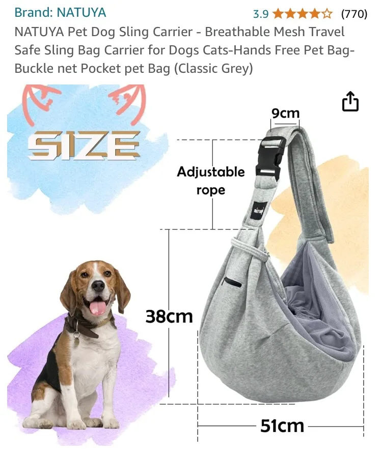 Pet Sling Carrier by NATUYA image indicator(4)