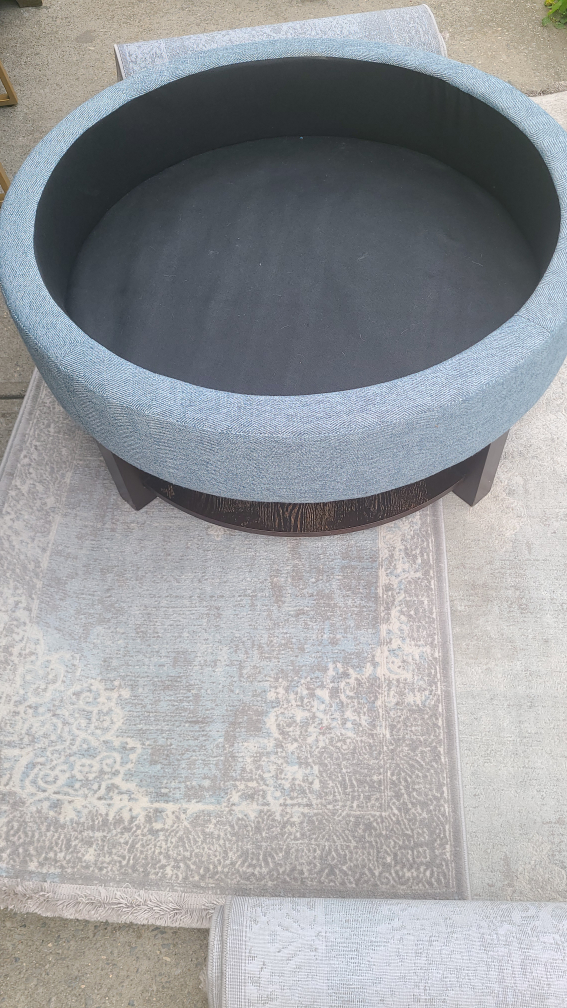 Round Storage Ottoman - photo 2