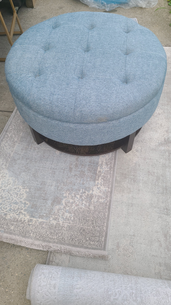 Round Storage Ottoman - photo 4