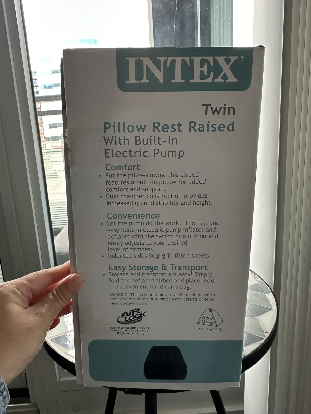 Twin Pillow Rest Raised Airbed with Electric Pump NEW - photo 2