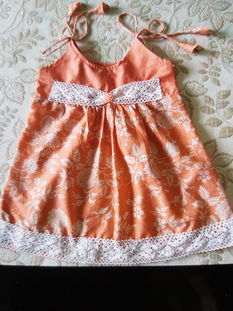 Orange Floral Sundress/frock#freecycle