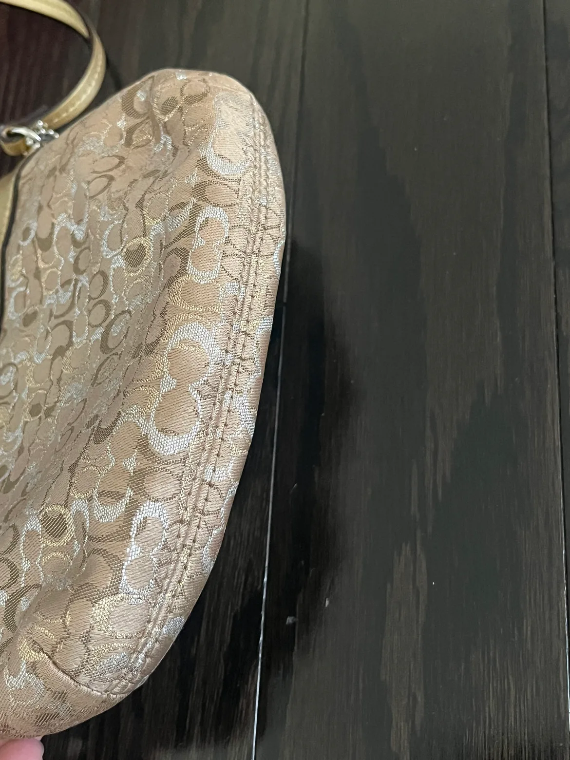 Coach monogram gold wristlet image indicator(5)