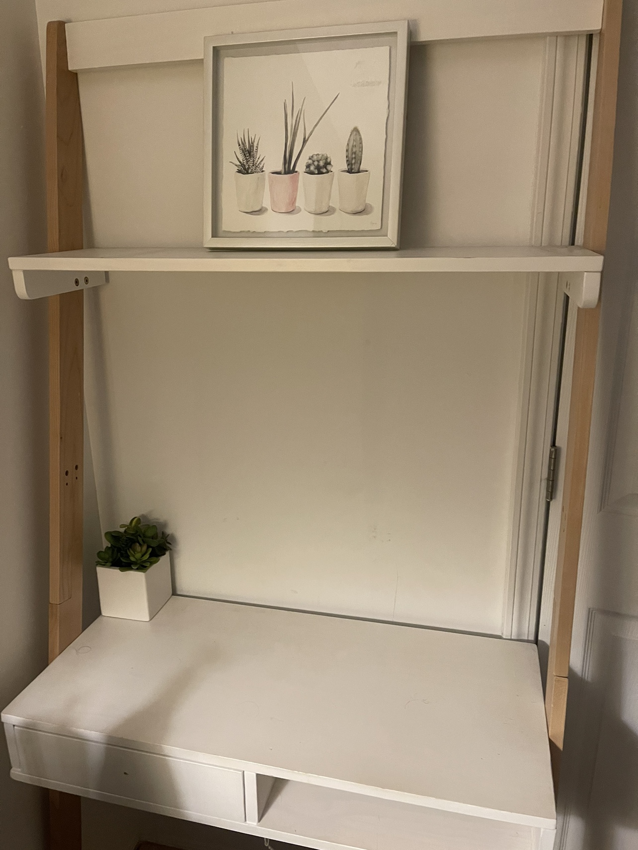 White Ladder Desk with Shelf