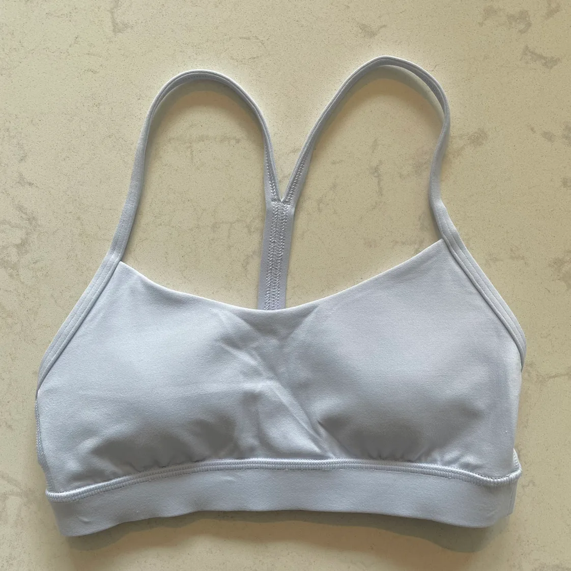 Lululemon Flow Y Bra, light blue/purple, like new condition thumbnail