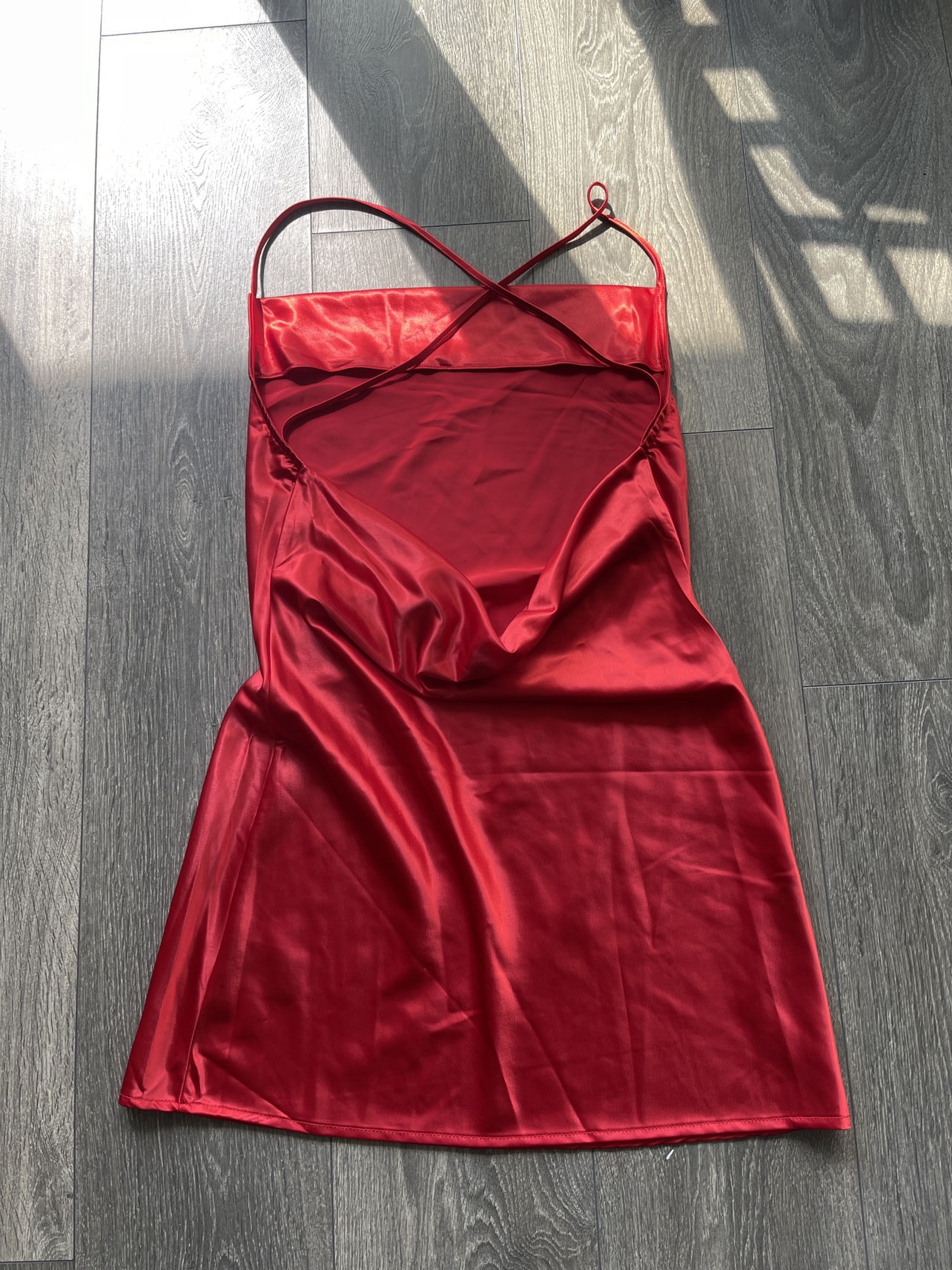 Red Satin Slip Dress - photo 2