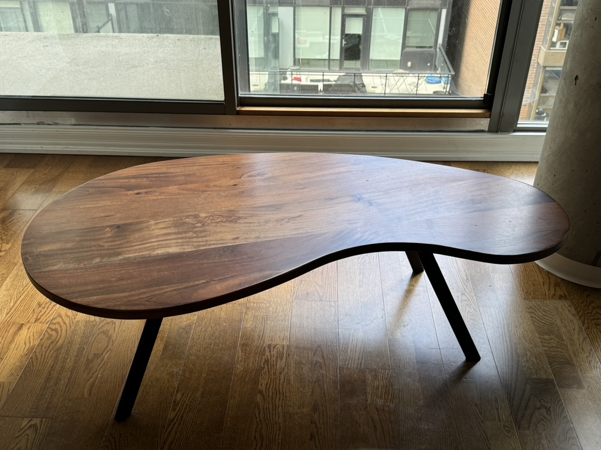 Unique-Shaped Solid Wood Coffee Table