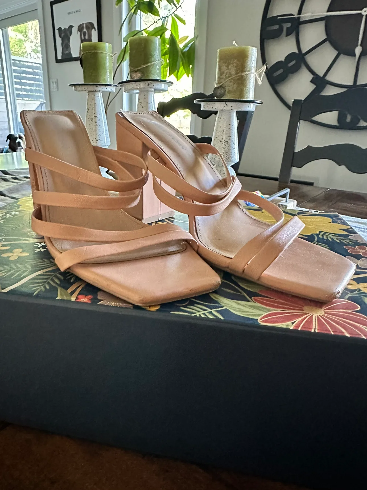 Women’s nude strappy sandal size 8.5 thumbnail