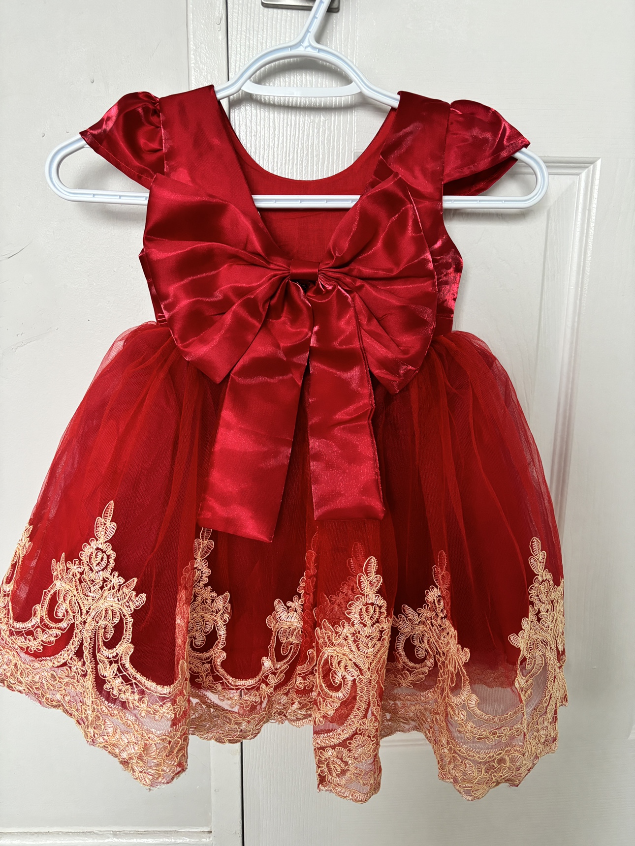 Red and Gold Baby Girl Dress - photo 2