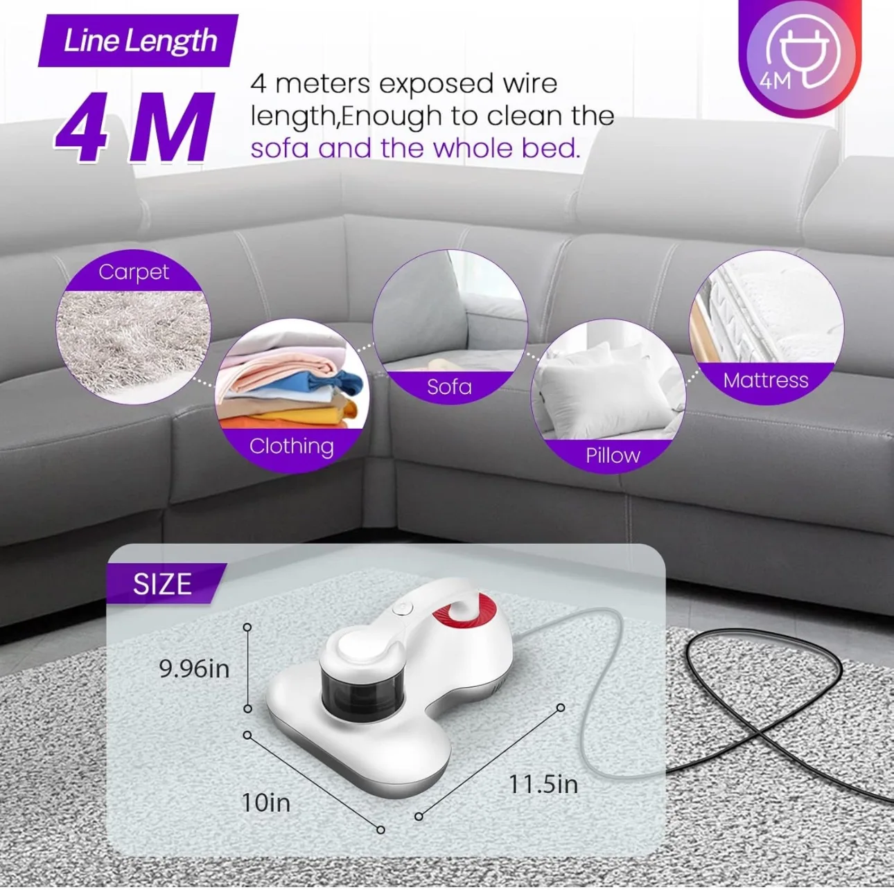 Handheld Vacuum Cleaner Clean Up Bed Sheet Pillow Couch image indicator(3)