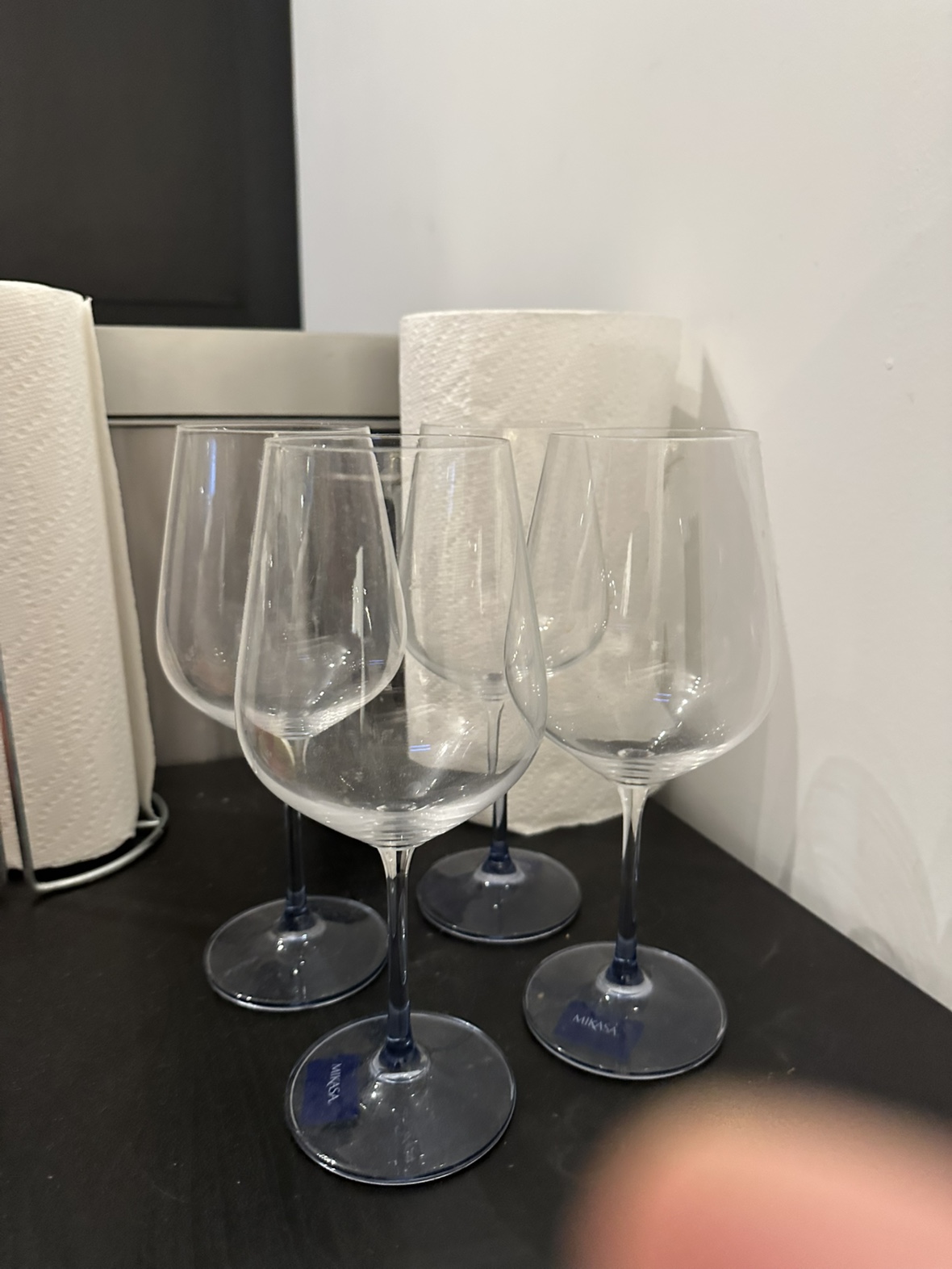 Set of 4 Mikasa Crystal Wine Glasses - photo 3
