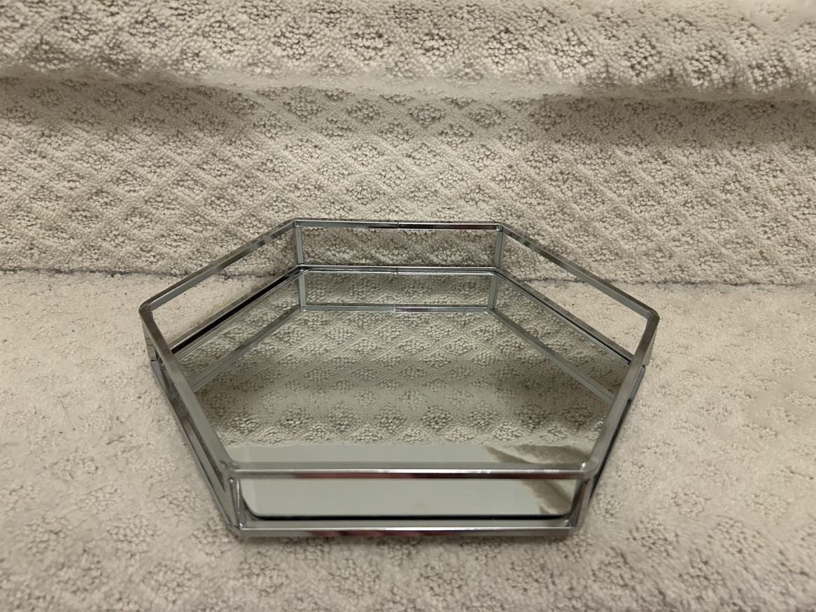 Silver Mirrored Hexagon Tray