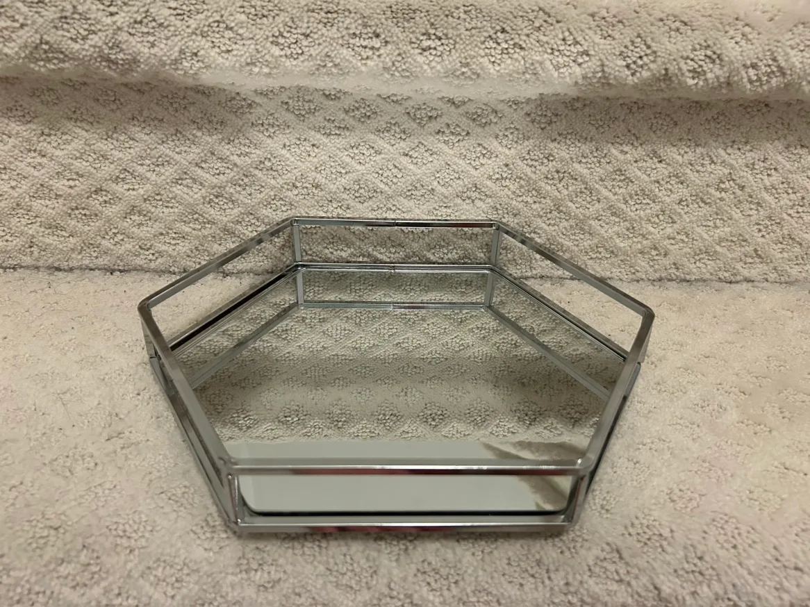Silver Mirrored Hexagon Tray thumbnail