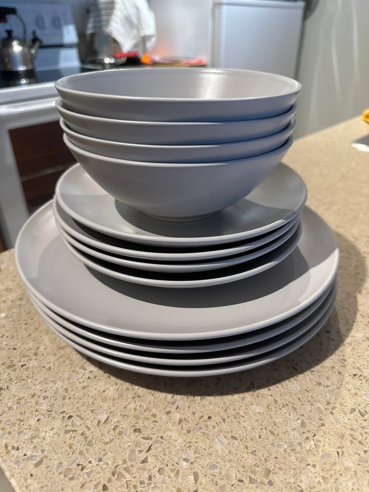 Moving sale🩷Grey Dinnerware Set (12piece) thumbnail