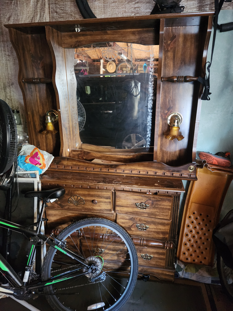 Wooden Vanity with Mirror
