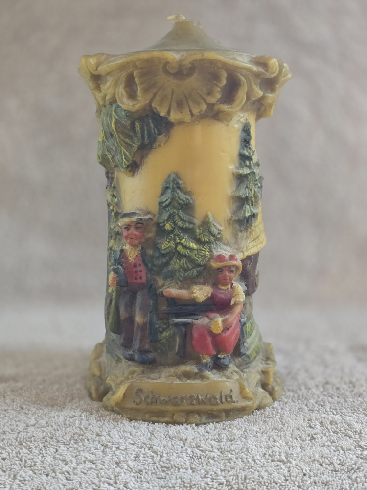 Hand Carved Candle Johann Gunter Schwarzwald Germany - NOT Used
