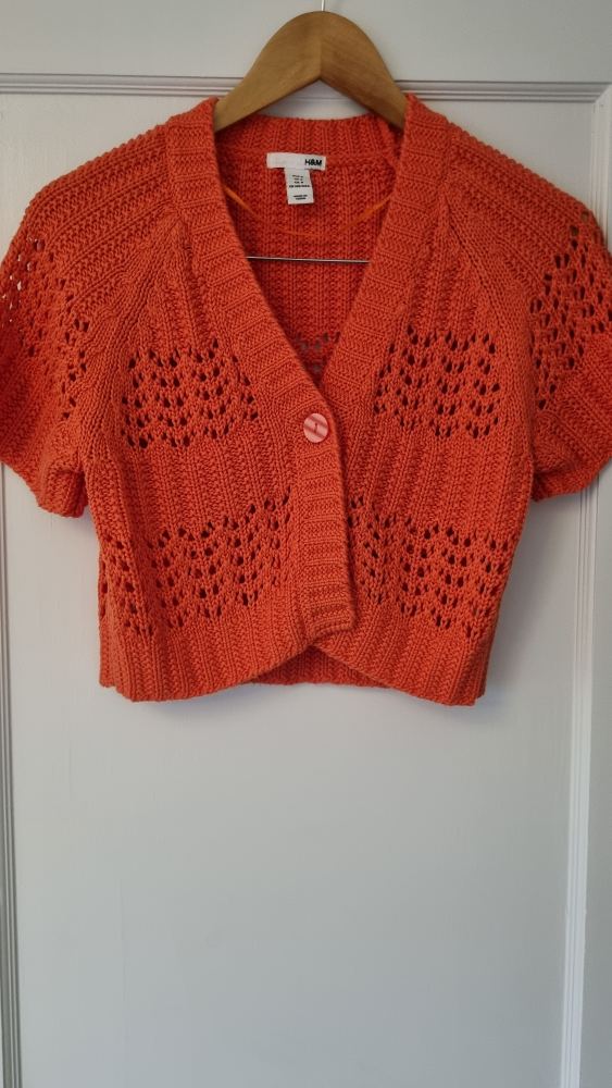 Orange Knit Cardigan