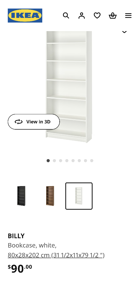IKEA Billy x 2  Bookshelf White Bookcase Book Shelf 100$ for 2