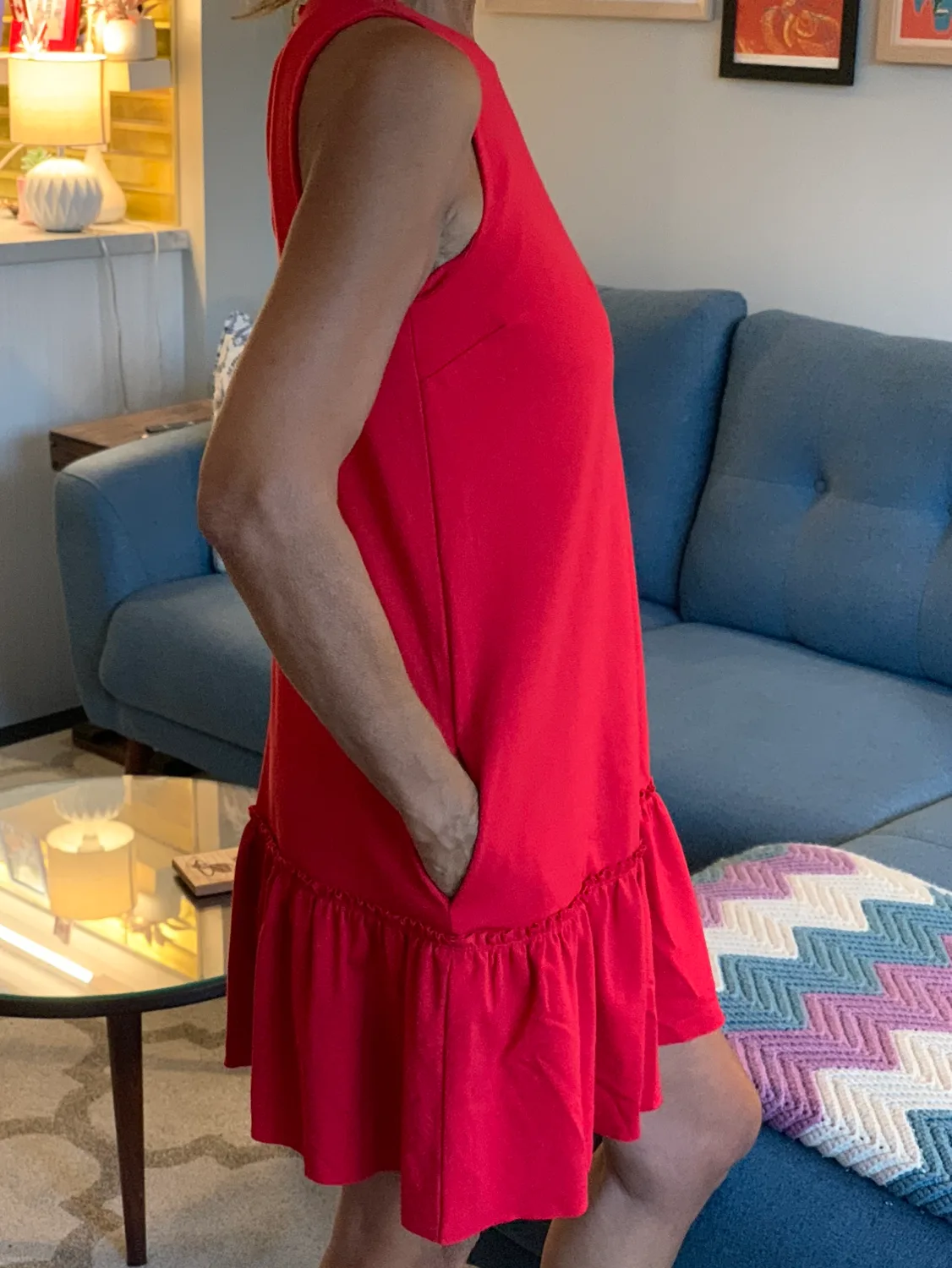 Banana Republic Red Shift Dress w/ Pockets image indicator(2)