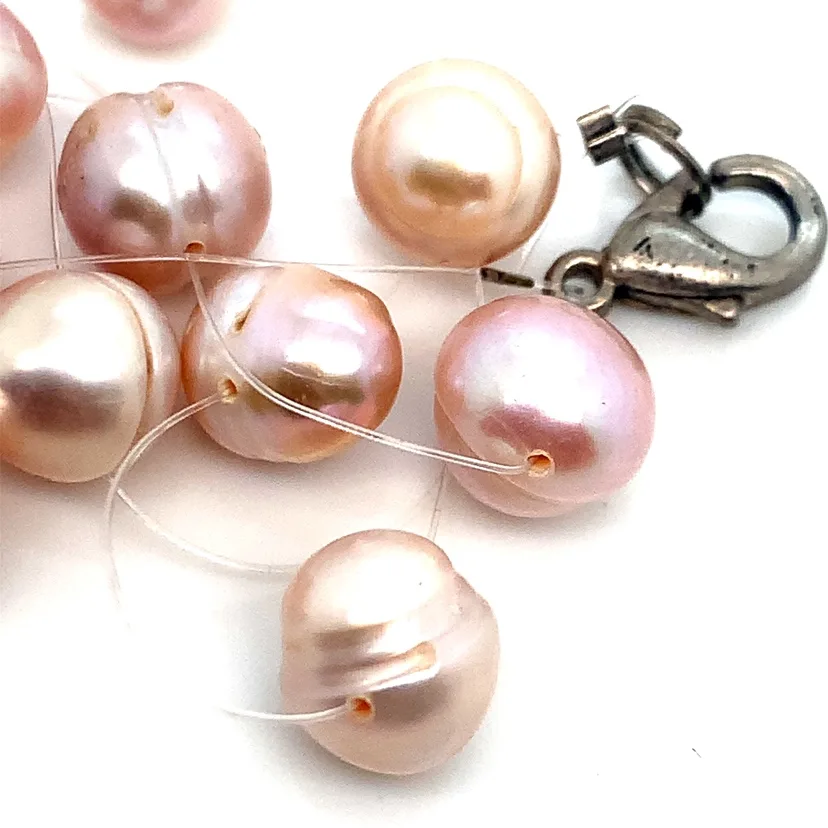 12 loose Freshwater Pink Pearls image indicator(3)