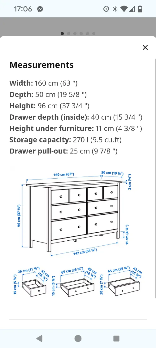 IKEA Hemnes white 8 Draw Dresser image indicator(3)