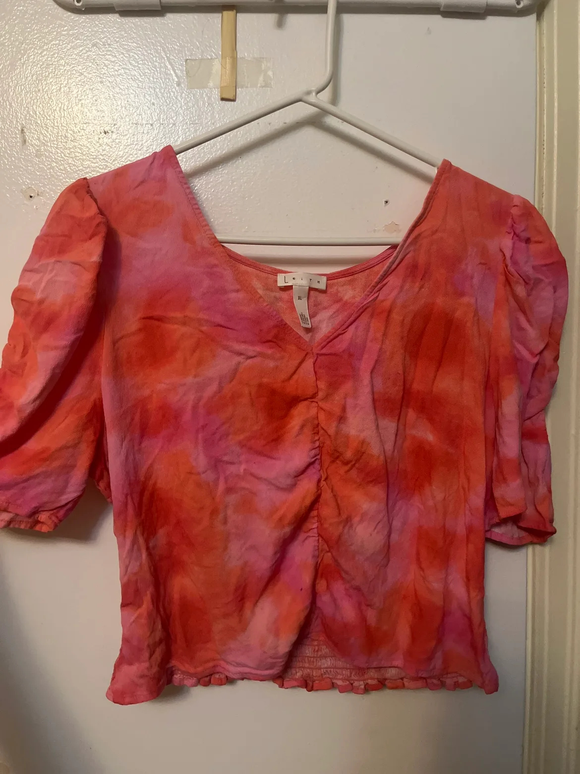 Pink and Orange Tie Dye Top thumbnail