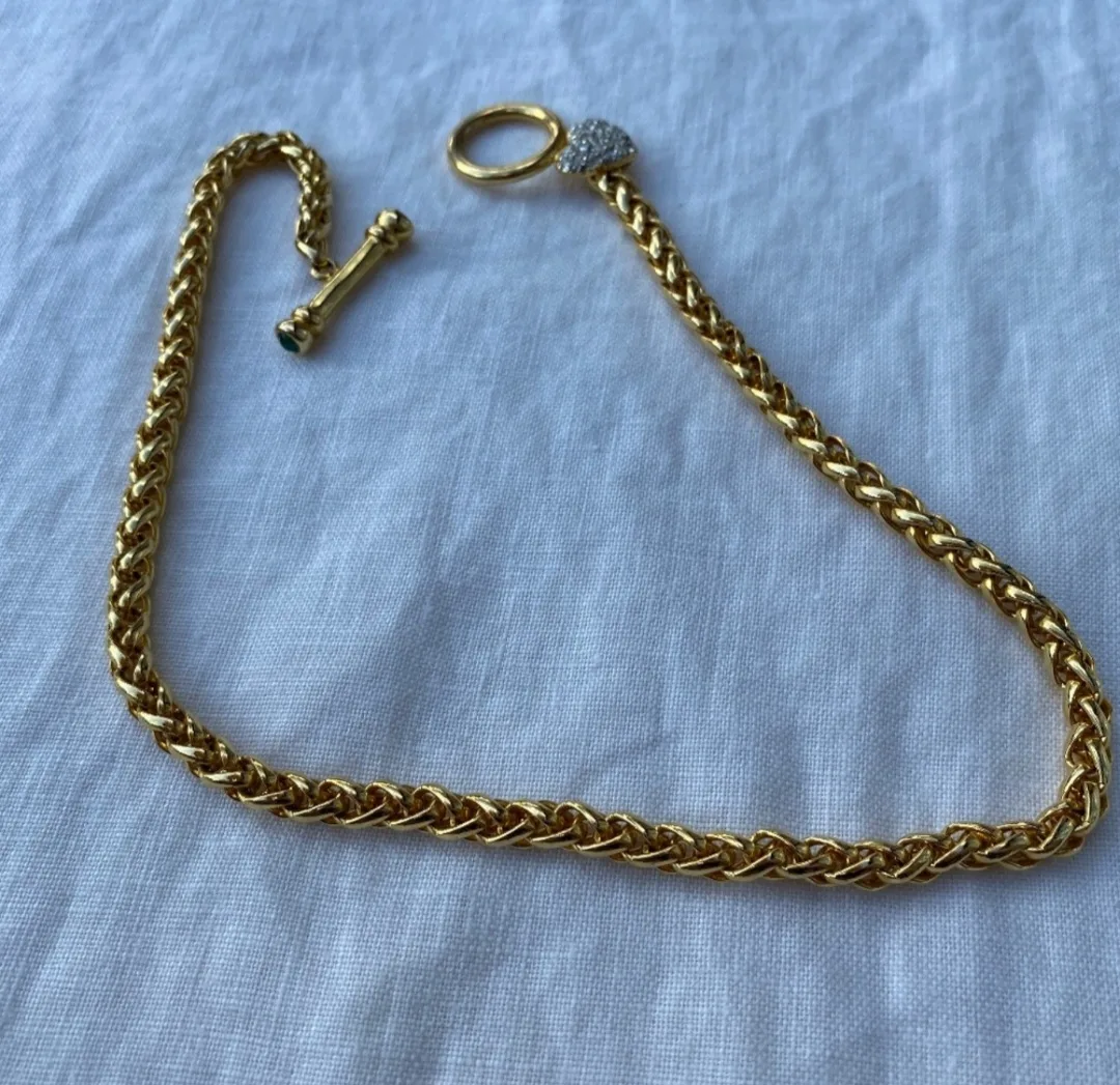 Gold Chain Necklace with Heart Charm image indicator(8)