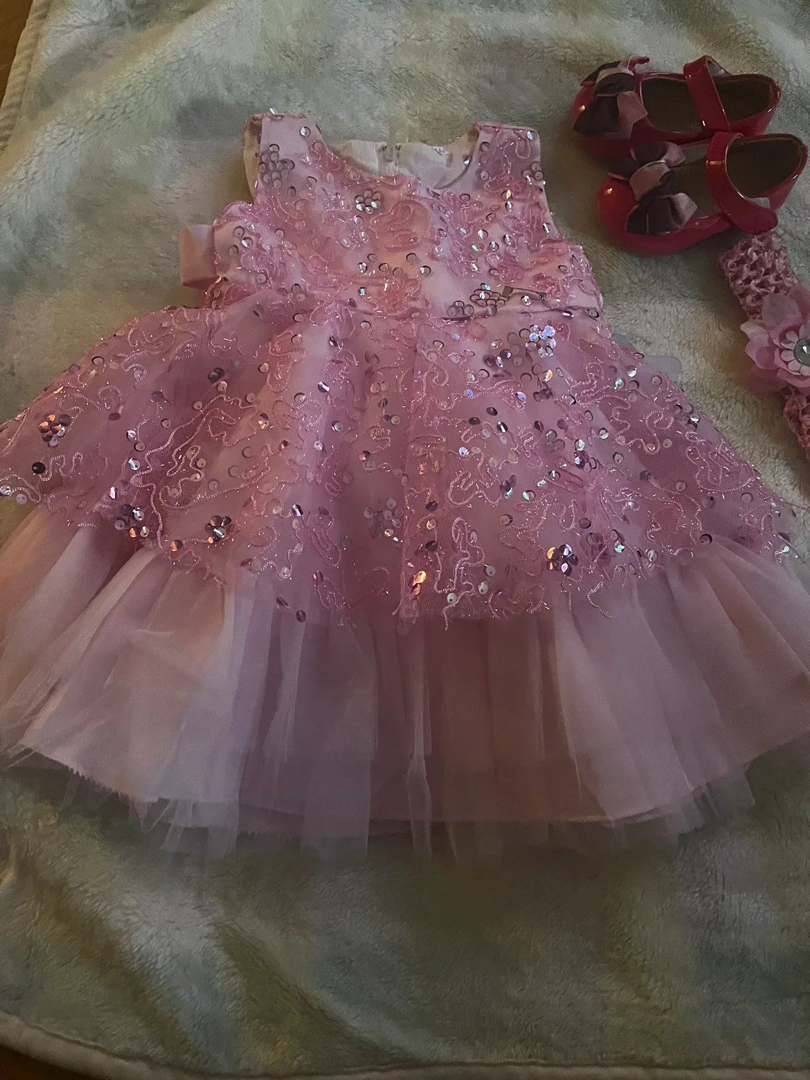 Baby Girl Dress, Shoes and Headband Set image indicator(4)