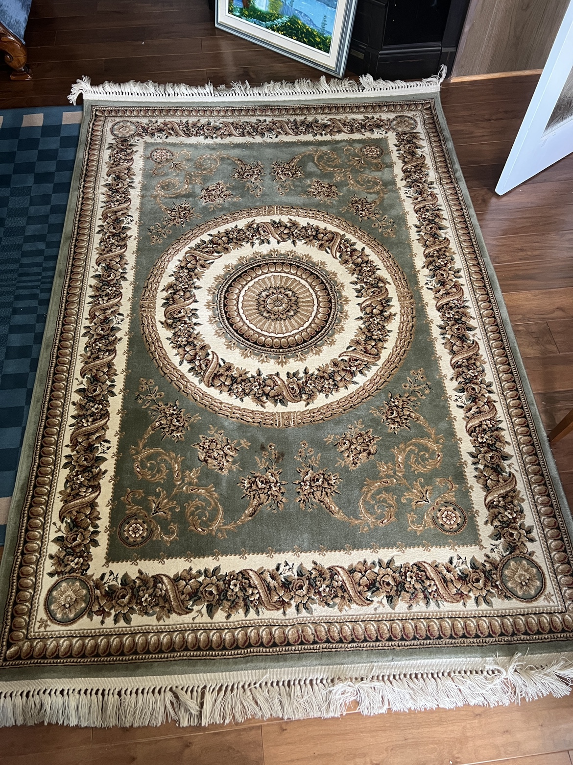 Green Floral Rug