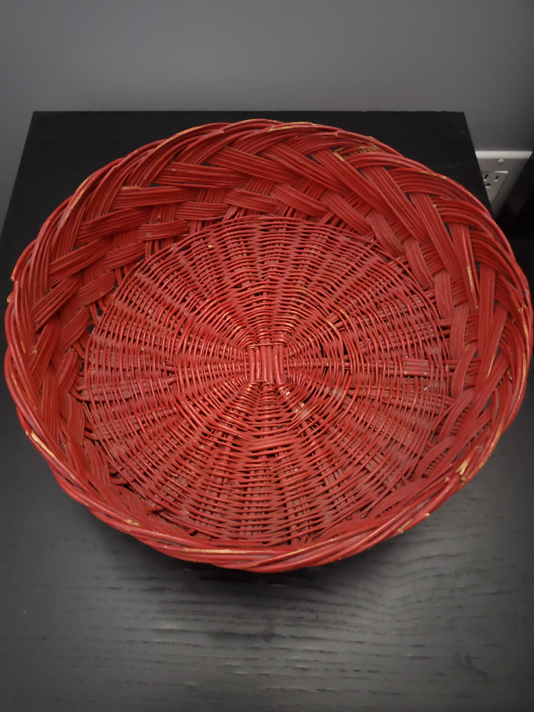 #freecycle Red Wicker Basket for Holding Things