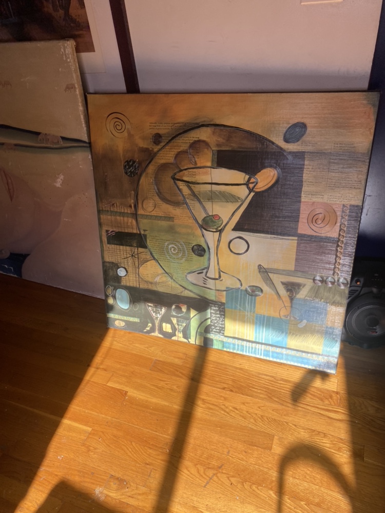 Martini- Large Oil on Canvas Painting - photo 3