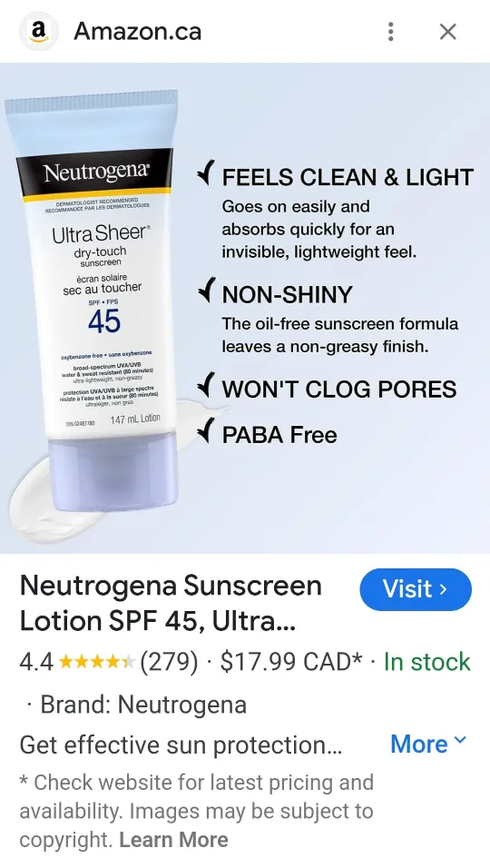 Neutrogena Ultra Sheer Dry-Touch Sunscreen SPF 60 🧡 thumbnail