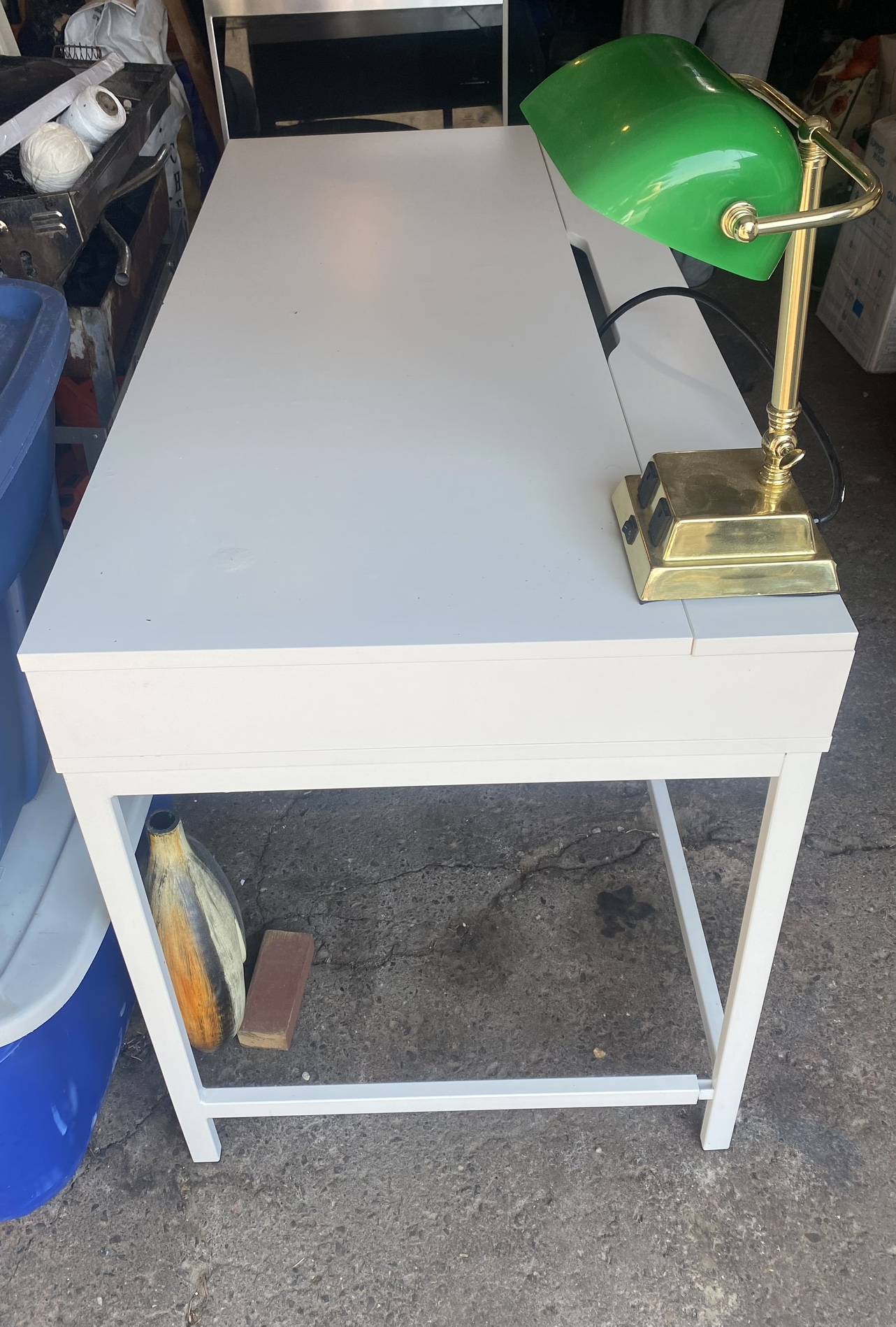White Desk with Drawer - photo 2